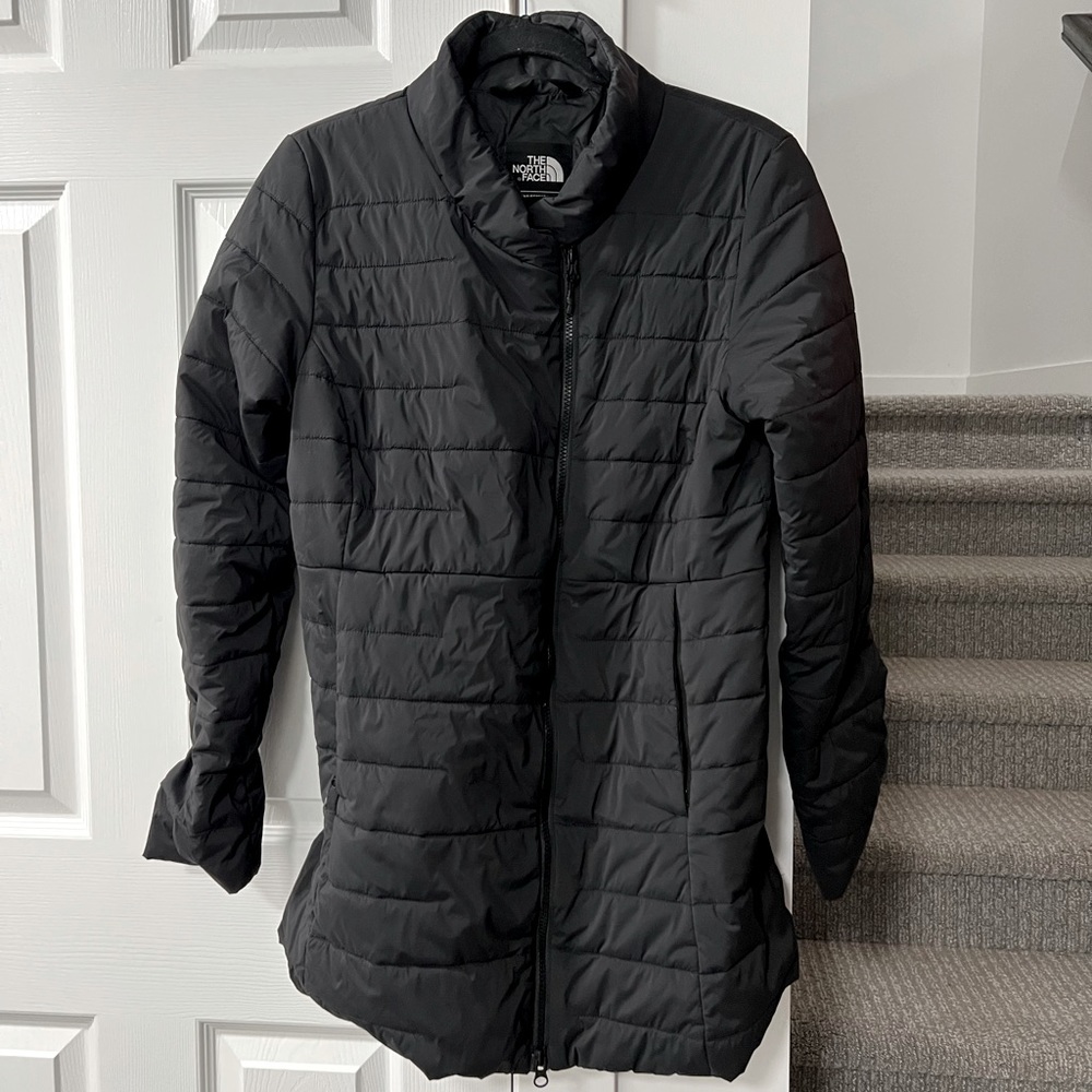North Face mid length asymmetrical zip coat